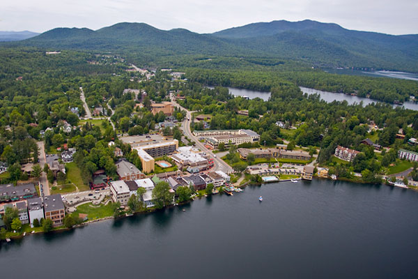Aerial View of Lake Placid Village